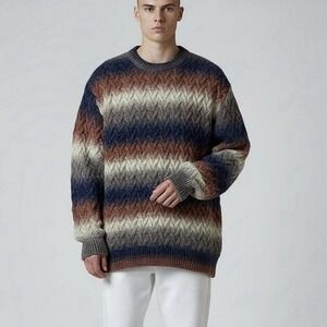 Zara Multicolor Crewneck Sweater